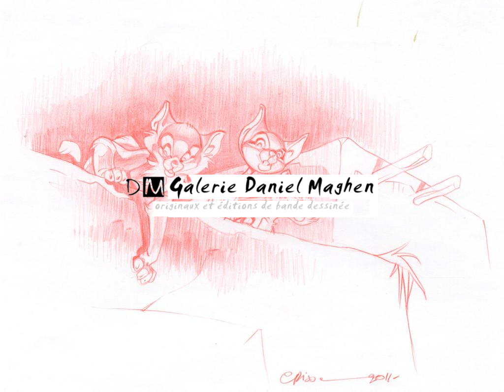 Crayonné original - Crisse - Crayon de couleur sur papier - 2520