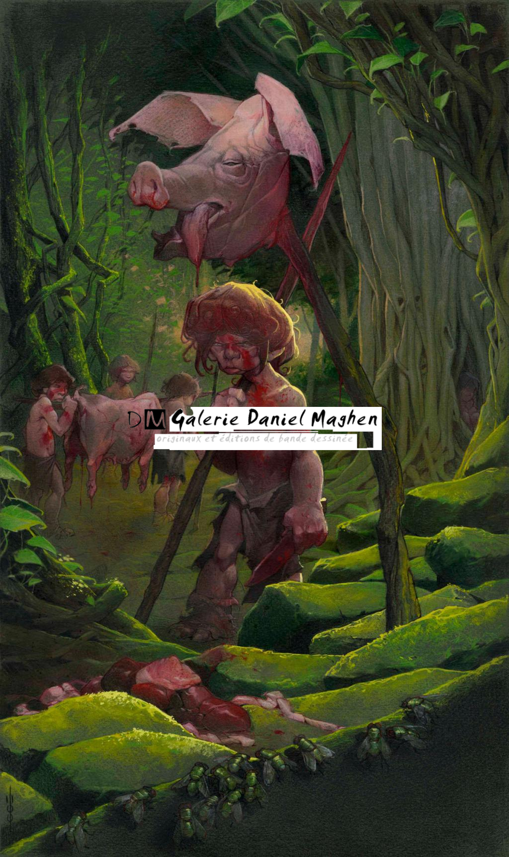 Guillermo Gonzalez
"Lord of the Flies" de William Golding - The Book Show - Pastel et pierre noire sur papier de couleur - 2506