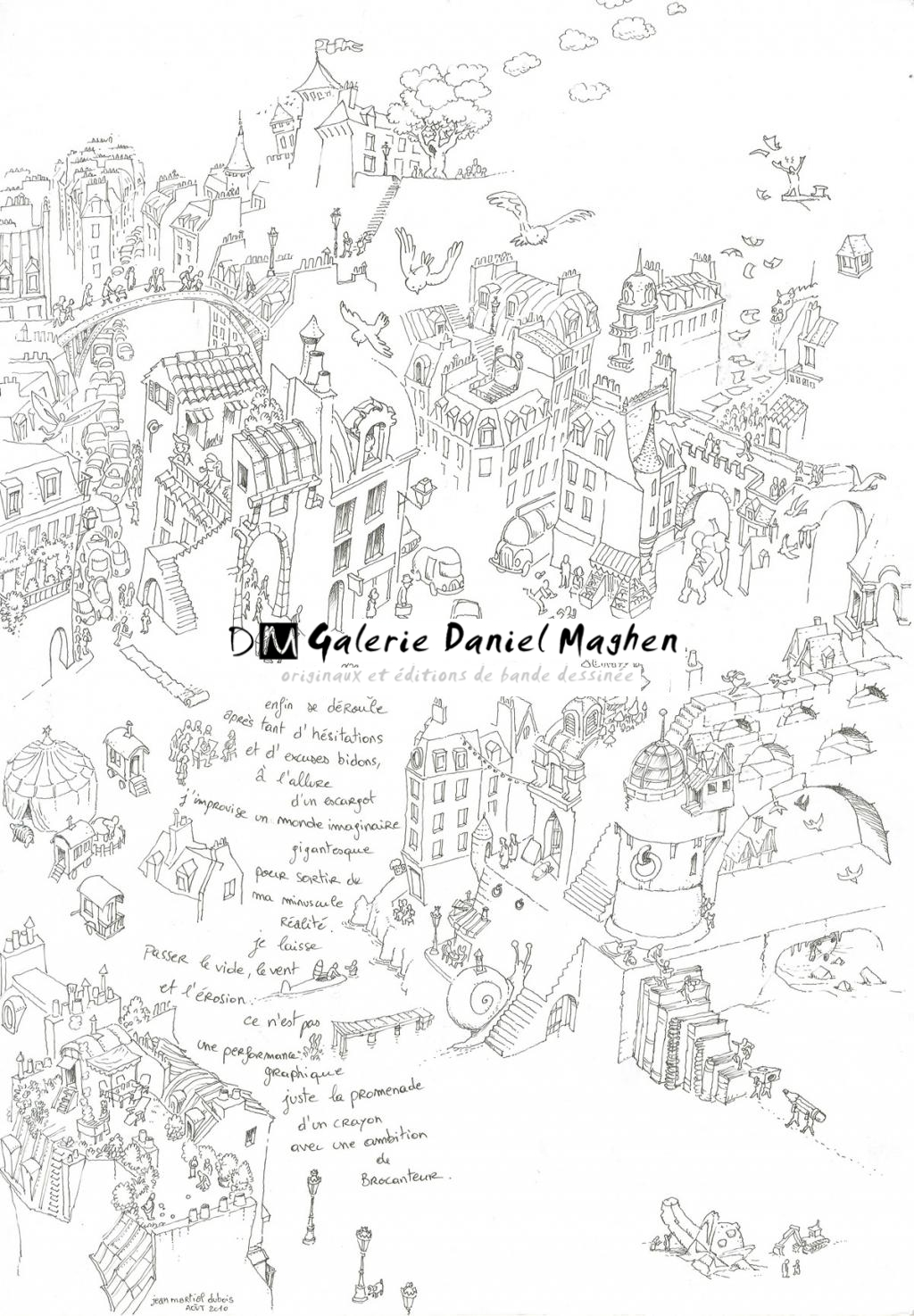 illustration originale 
"la promenade de l'escargot - Jean-Martial Dubois - Encre de Chine - 2531