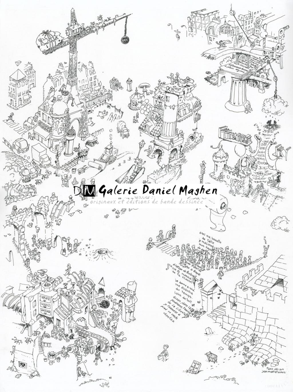 illustration originale 
"au pied du mur - Jean-Martial Dubois - Encre de Chine - 2533