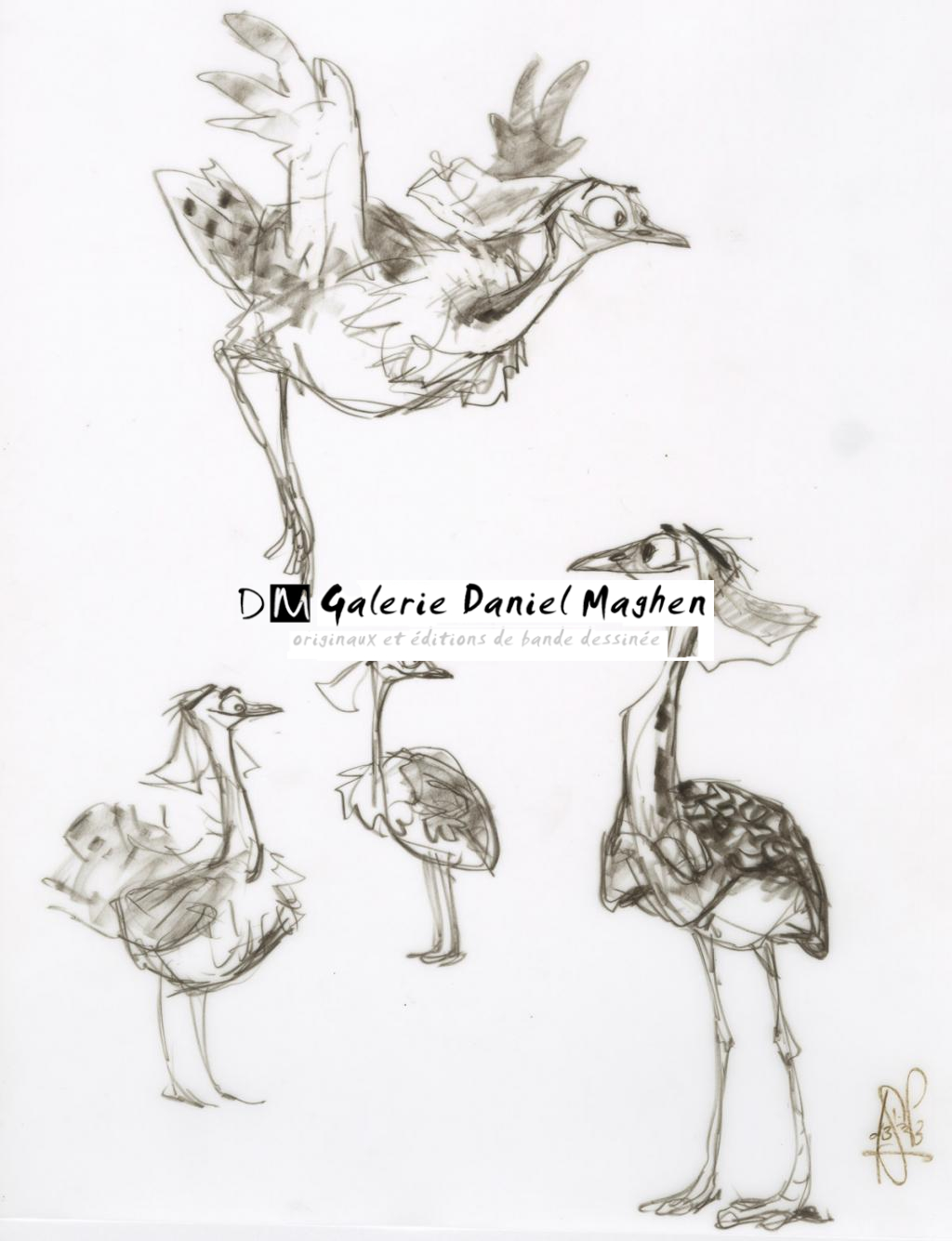 dessin sur calque épais (design d'oiseaux) - Peter de Sève - Mine de plomb sur calque - 2582