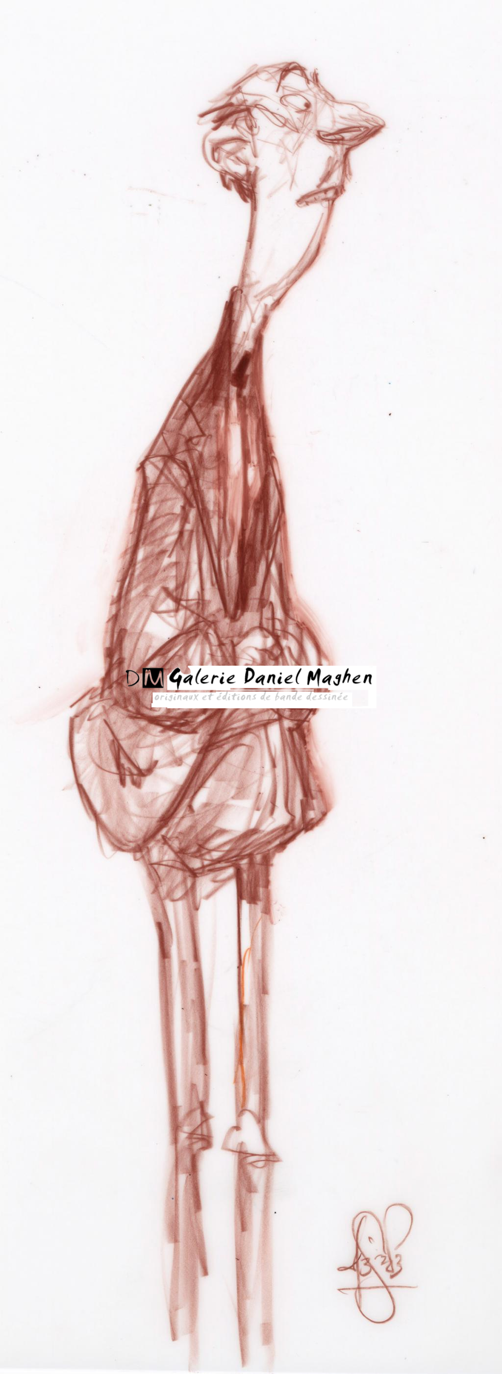 dessin sur calque épais (homme angoissé) - Peter de Sève - 2581