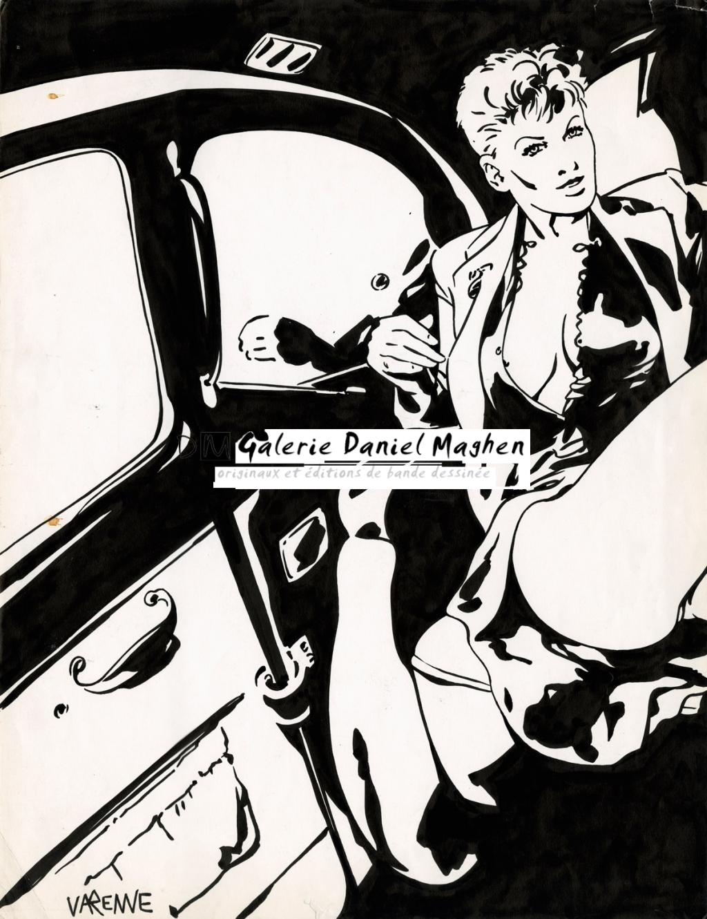 illustration originale (feuille déchirée coin supérieur droit et à la base) - Alex Varenne - Encre de Chine sur papier - 2502