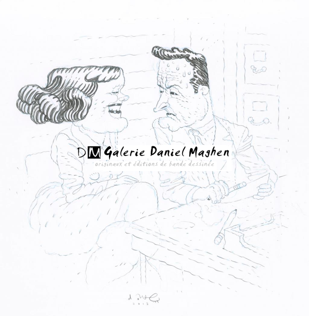 2 études de "The Power of Sexual Surrender" de Marie N.Ronbinson - chapter : The Masculine Woman - Dave Cooper - Mine de plomb et crayon de couleur - 2528