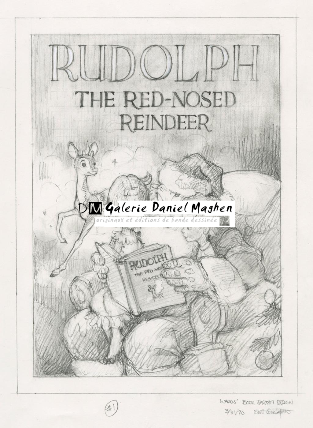 Rudolph - The red nosed Reindeer - Scott Gustafson - Mine de plomb sur papier - 2598