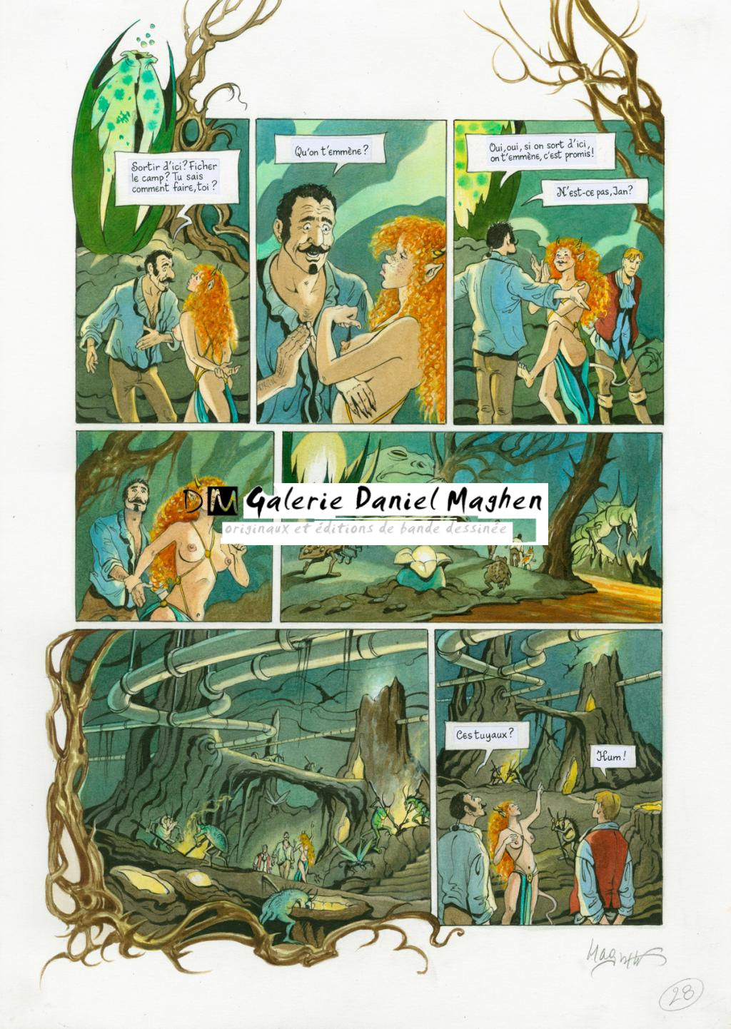 Planche originale - Florence Magnin - Encre de Chine et encre de couleur sur papier - 2646