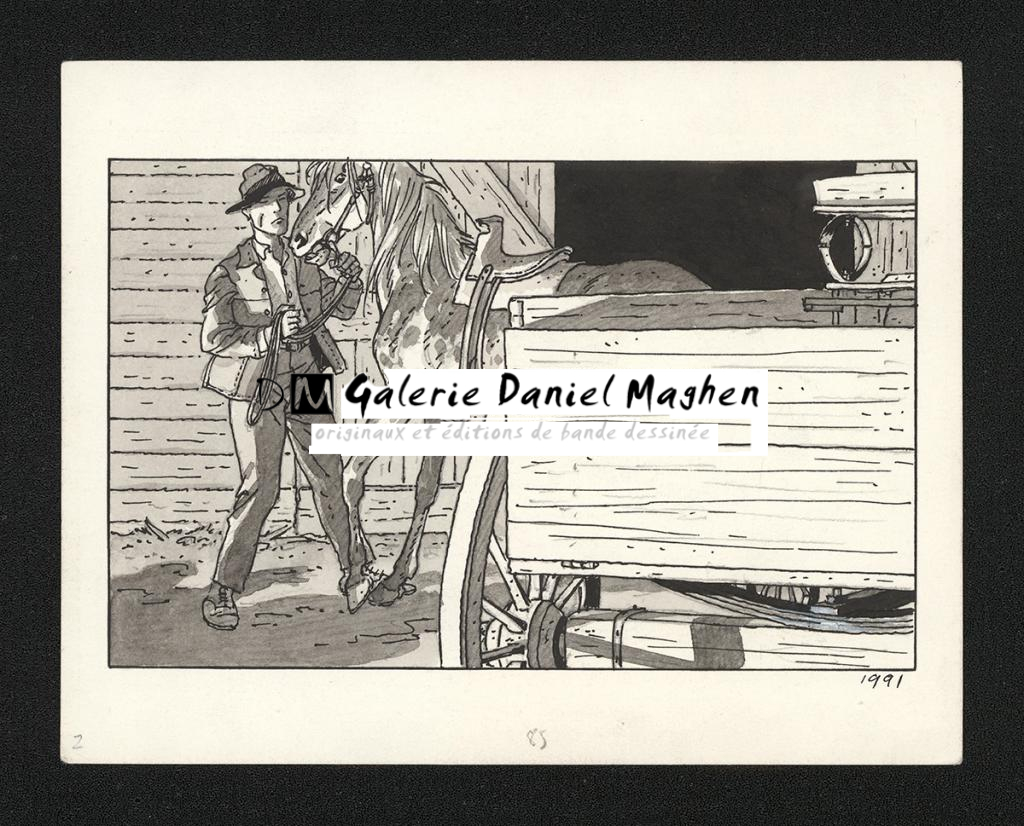 illustration originale - André Juillard - Encre de Chine, lavis et mine de plomb - 2569