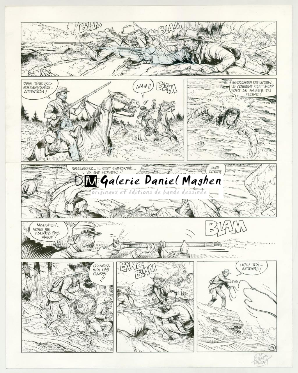Planche originale(correcteur blanc sur la première case) - Michel Blanc-Dumont - Encre de Chine sur papier - 3216