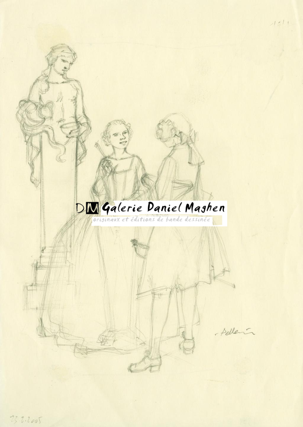 Crayonné original - Patrice Pellerin - Mine de plomb sur papier - 2661