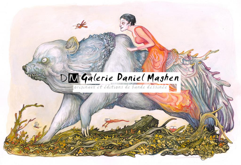 Illustration originale - Lionel Richerand - Encre de Chine et encre de couleur sur papier - 2610