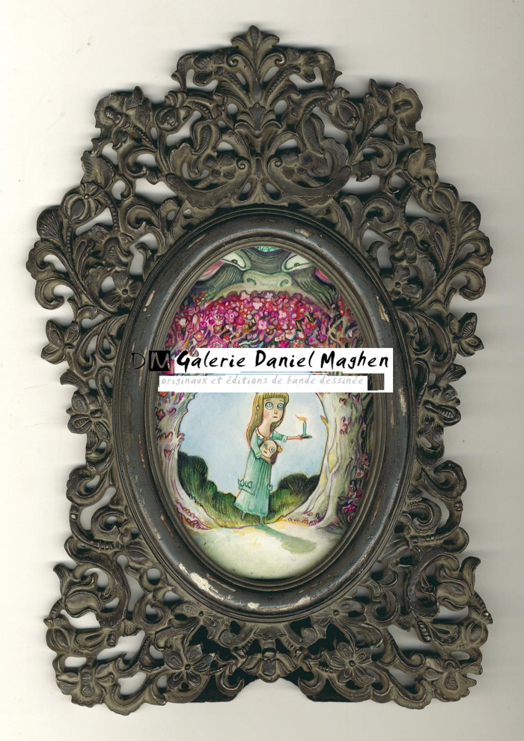 Illustration originale encadrée - Lionel Richerand - Encre de Chine et encre de couleur sur papier - 2613