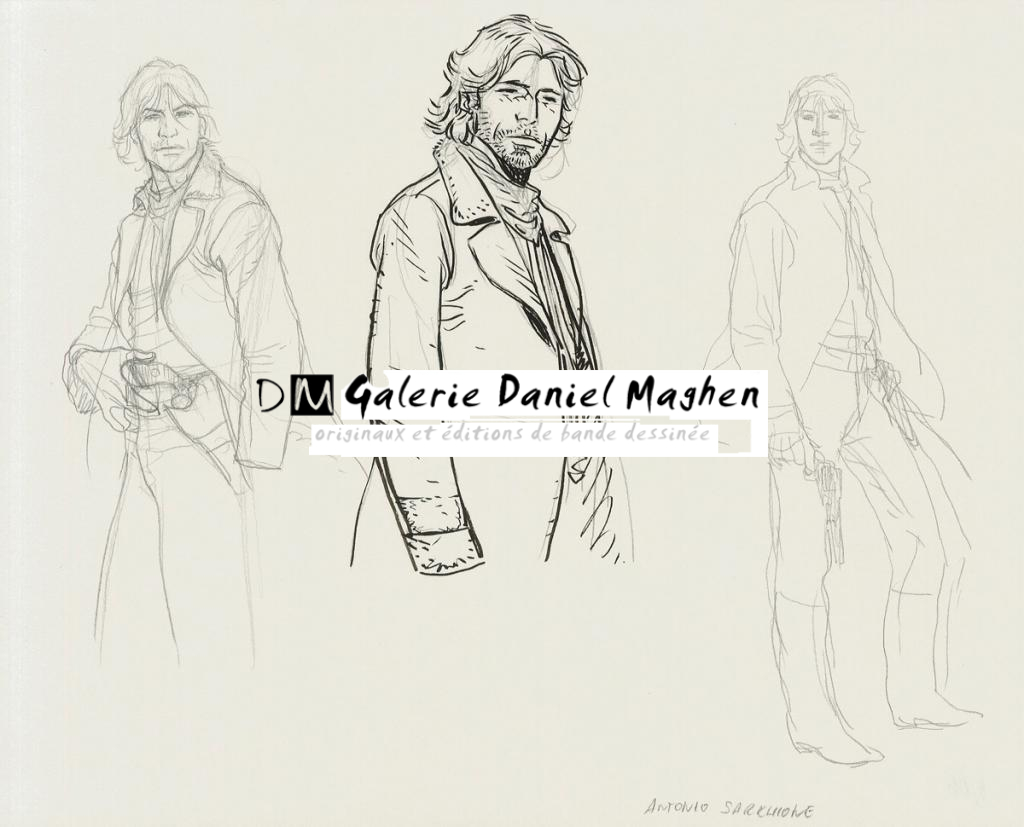 Crayonné original - Antonio Sarchione - Mine de plomb, acrylique et encre de Chine - 2616