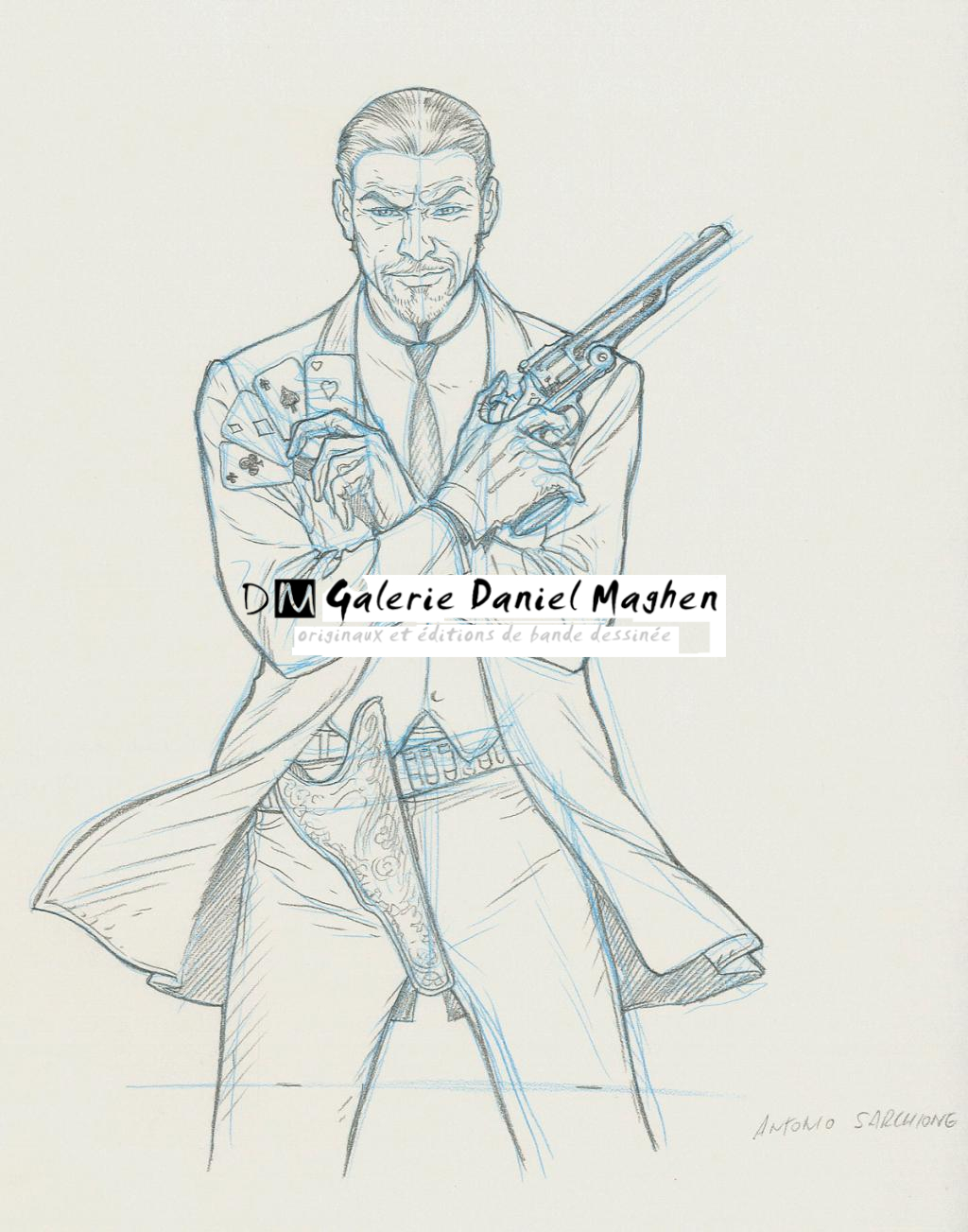 Crayonné original - couv. casseur - Antonio Sarchione - Mine de plomb et crayon de couleur - 2617