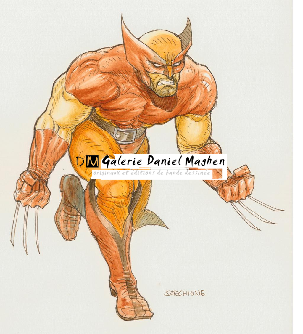 Dessin original Wolverine - Antonio Sarchione - Aquarelle et encre de Chine sur papier - 2620