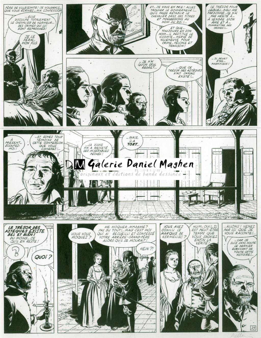 Planche originale (sous cadre) + bleu - Patrice Pellerin - Encre de Chine sur papier - 2657