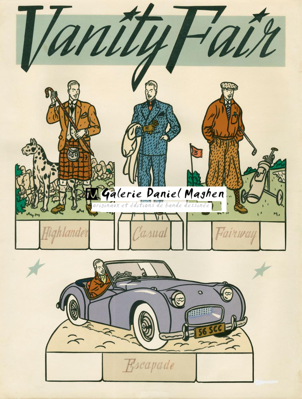 Publicité "Vanity Fair - Jean-Claude Floc'h - Encre de Chine, papier couleur collé, feutre sur p - 5747