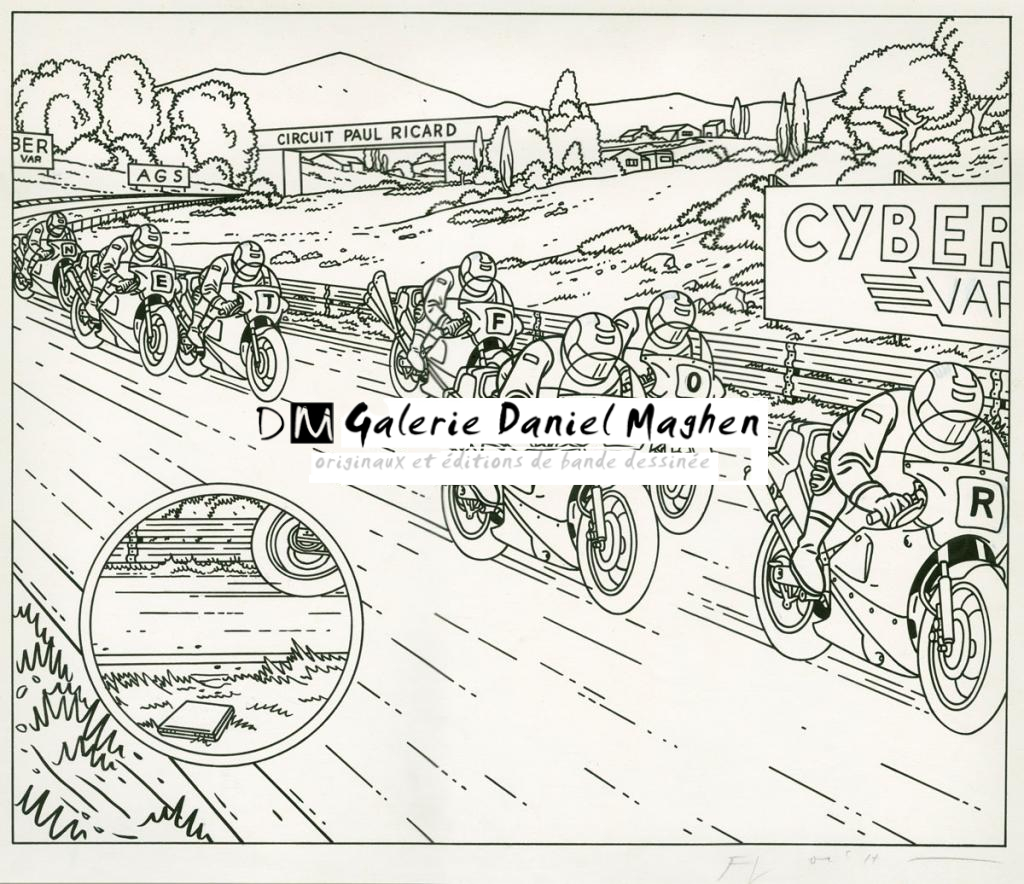 illustration originale "Circuit Jean Paul Ricard - Jean-Claude Floc'h - Encre de Chine sur papier - 2678
