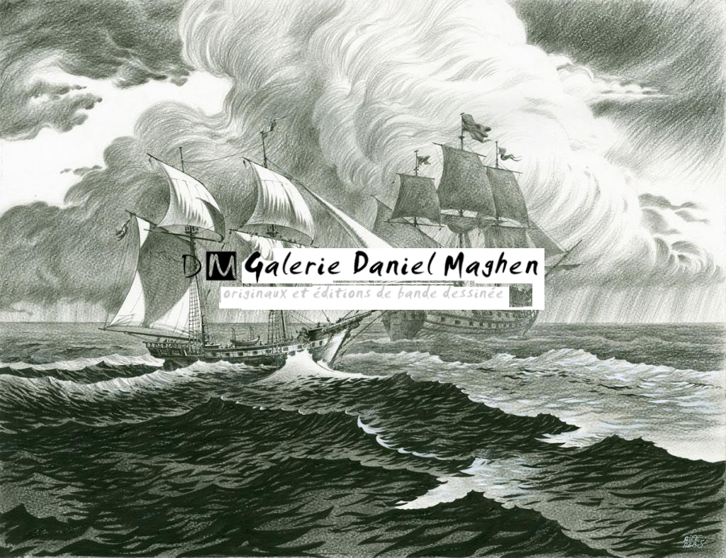 Illustration originale inédite - Riff Reb's - Encre de Chine, pastel, acrylique sur papier - 6470