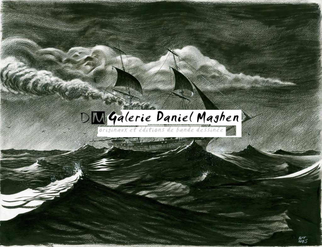 Illustration originale inédite - Riff Reb's - Encre de Chine, pastel, acrylique sur papier - 6471