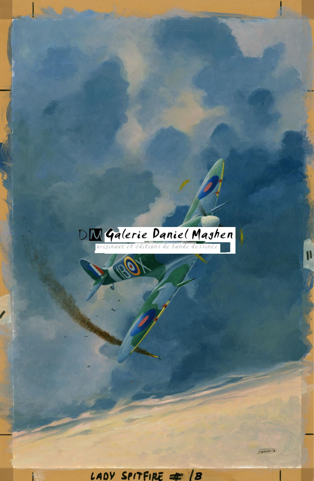 Couverture originale de la bande dessinée Lady   Spitfire T.1 - Manchu - Acrylique sur papier - 6107