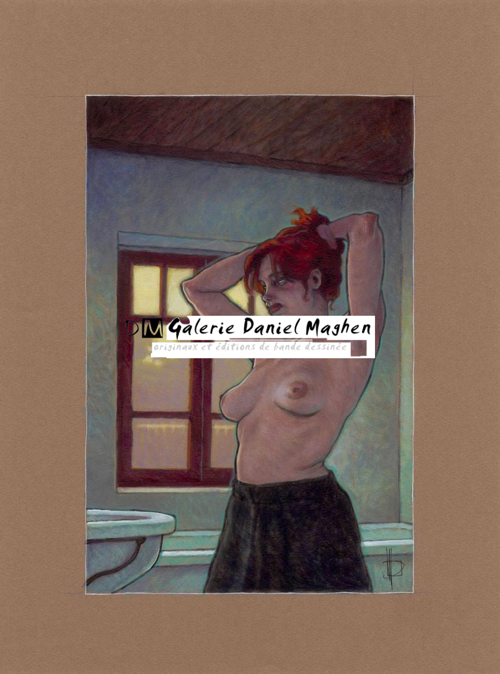 Illustration originale, Sara no baño, 2013 - Miguelanxo Prado - Acrylique sur papier teinté - 3762