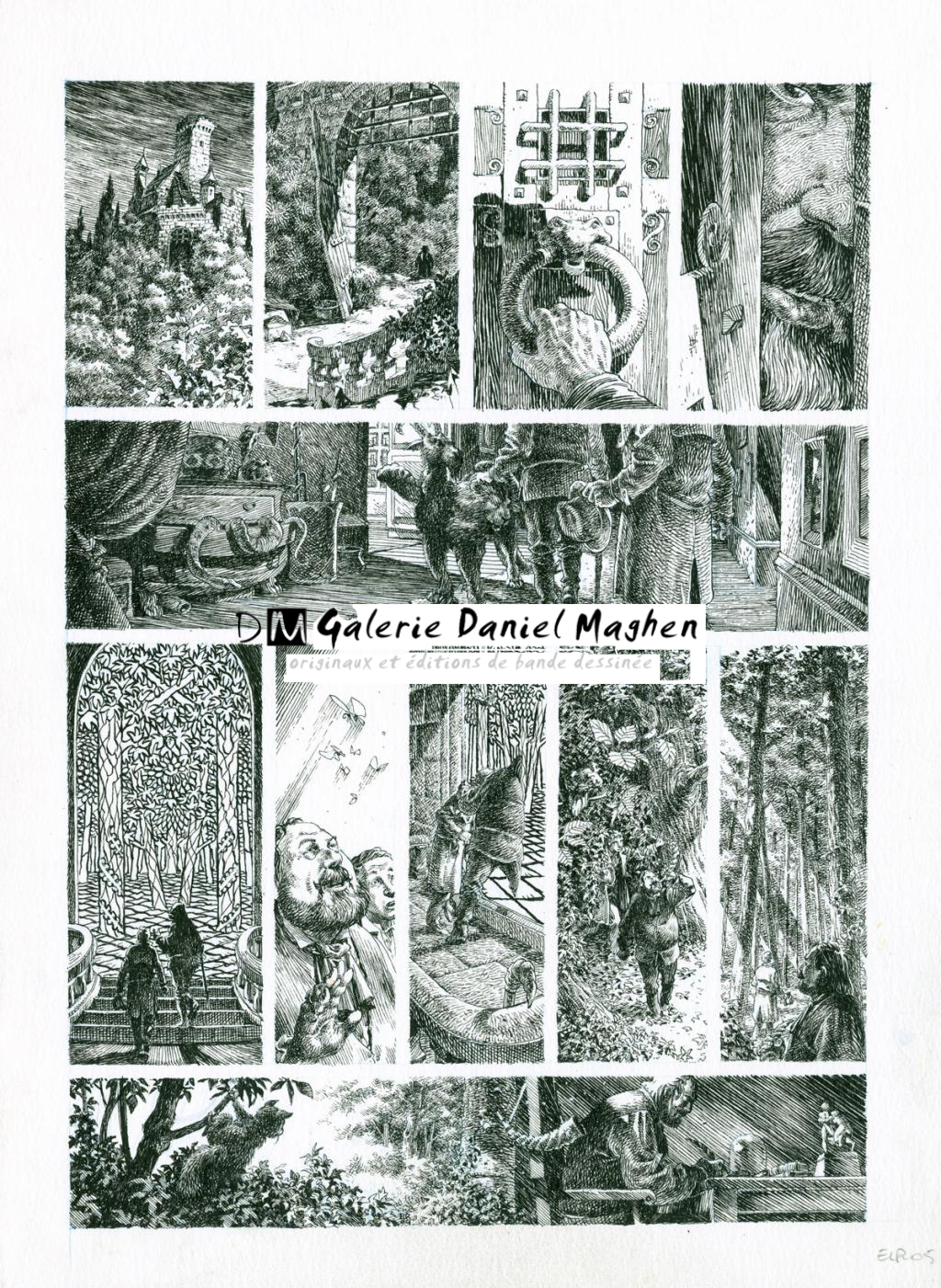 Planche originale noir et blanc : Pierre Dubois qui rentre dans l'univers du vitrail - Etienne Leroux - Encre de Chine - 2717