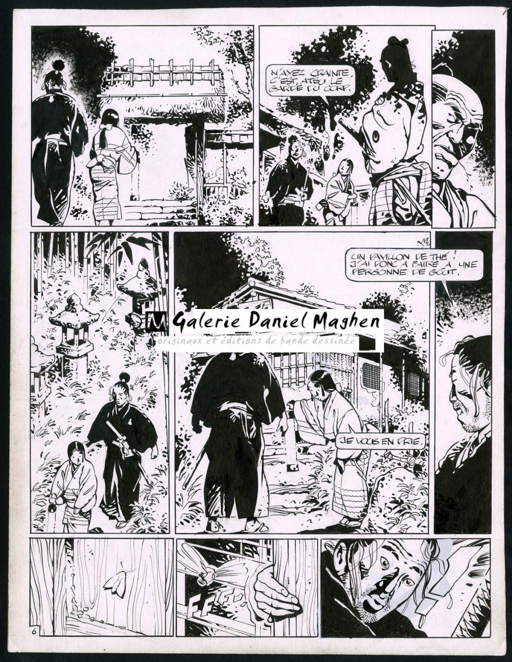 Planche originale (trace de correcteur blanc et rustines) - Marc Michetz - Encre de Chine sur papier - 3822