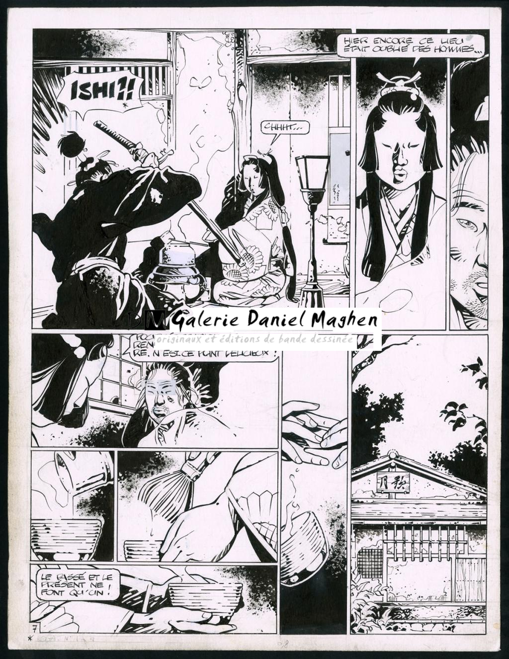 Planche originale (trace de correcteur blanc et rustines) - Marc Michetz - Encre de Chine sur papier - 3823