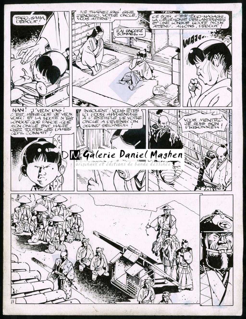 Planche originale (trace de correcteur blanc et rustines) - Marc Michetz - Encre de Chine sur papier - 3826