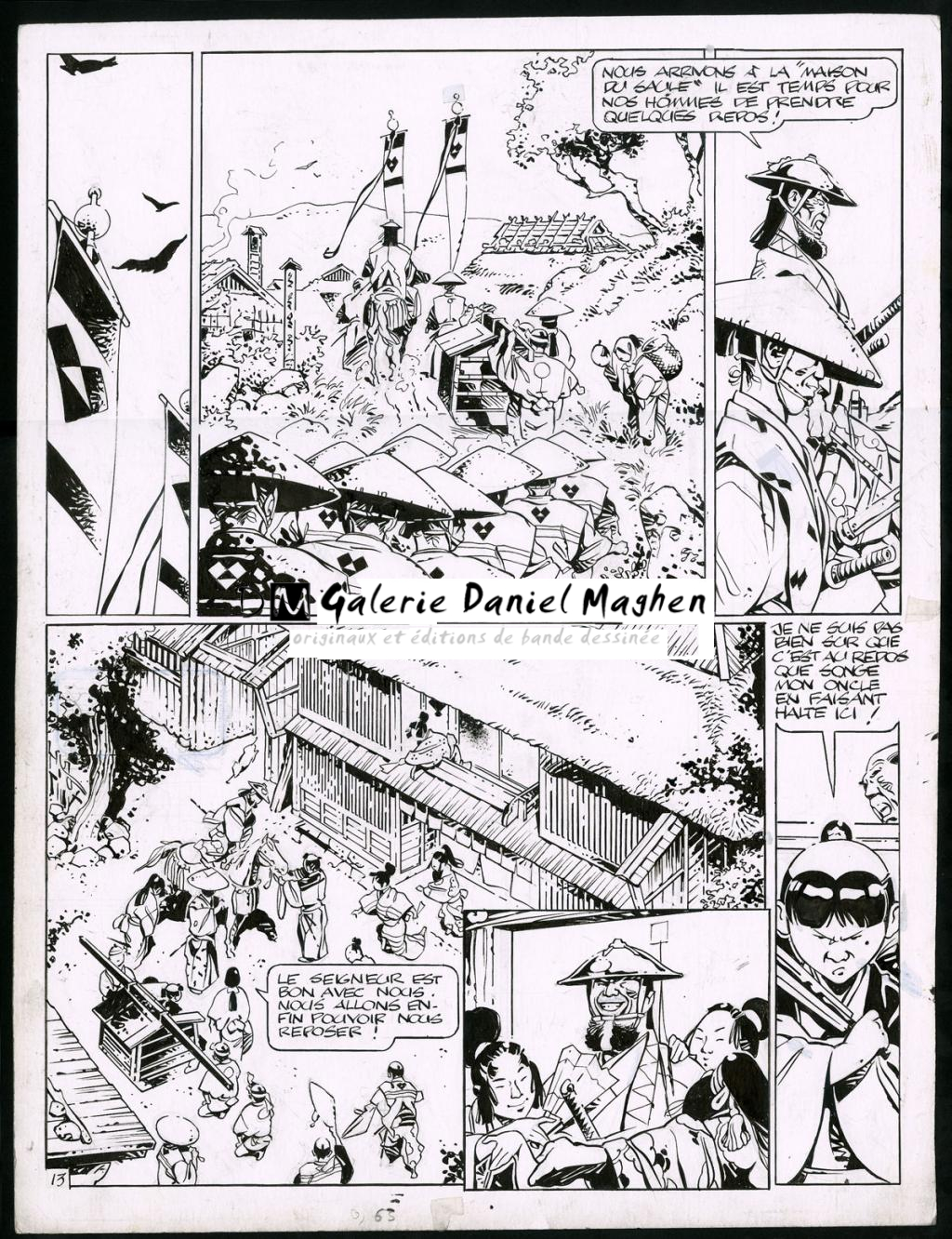 Planche originale (trace de correcteur blanc et rustines) - Marc Michetz - Encre de Chine sur papier - 3827