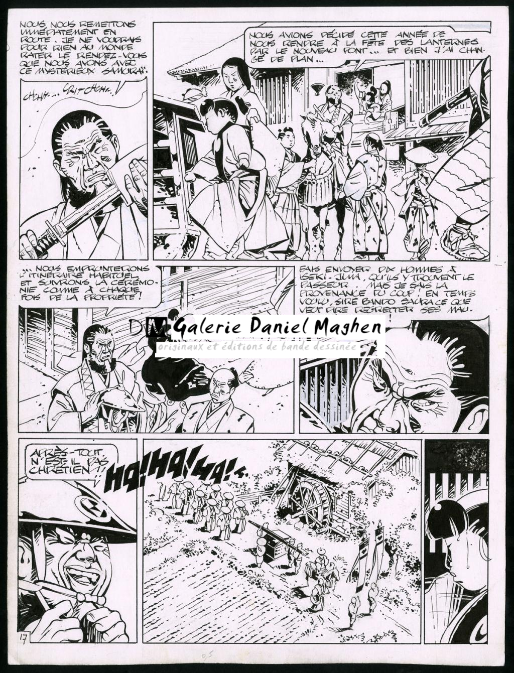 Planche originale (trace de correcteur blanc et rustines) - Marc Michetz - Encre de Chine sur papier - 3829