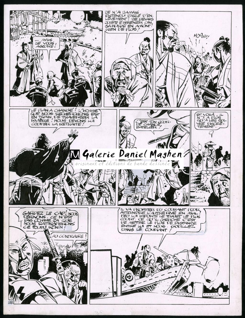 Planche originale (trace de correcteur blanc et rustines) - Marc Michetz - Encre de Chine sur papier - 3831