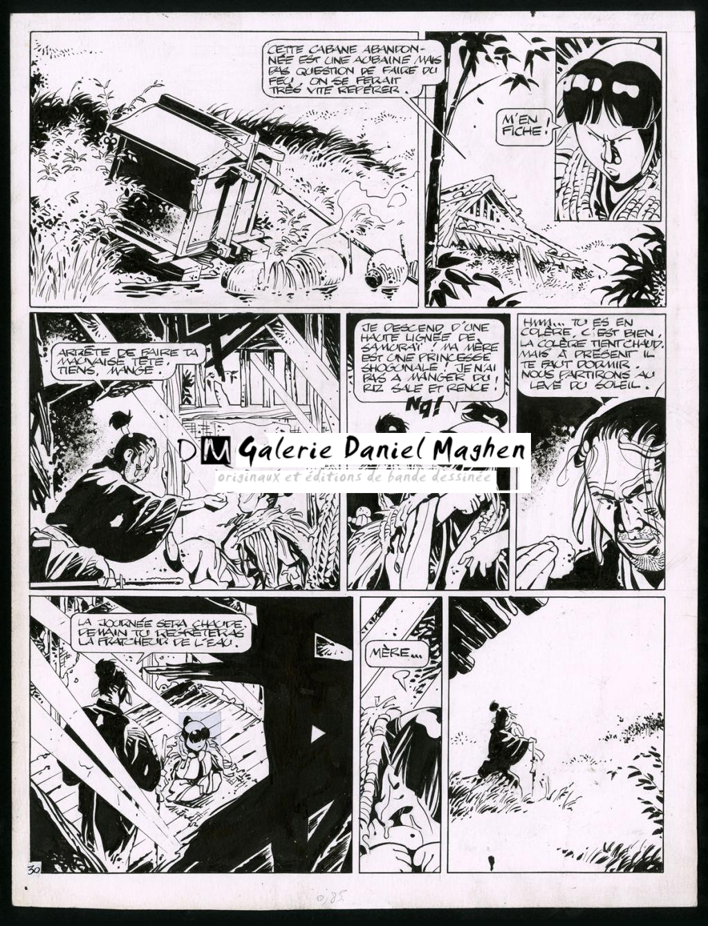 Planche originale (trace de correcteur blanc et rustines) - Marc Michetz - Encre de Chine sur papier - 3832