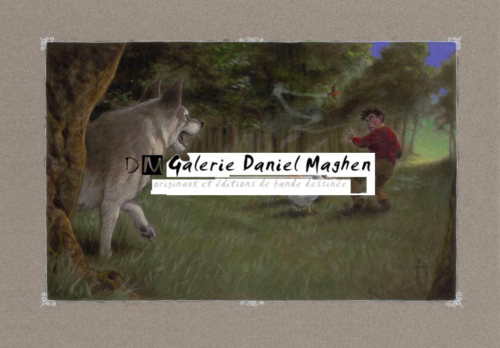 Illustration originale, L'arrivée du Loup, 2013 - Miguelanxo Prado - Acrylique sur papier teinté - 3764