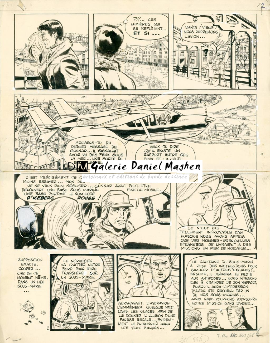 Planche originale paru dans "Tintin HC 203 - Albert Weinberg - Encre de Chine sur papier - 2926