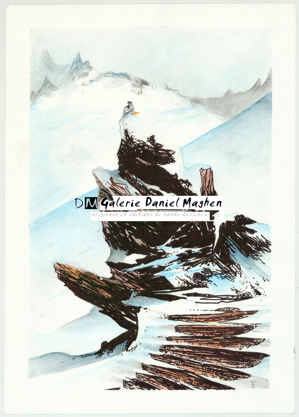 Illustration originale - Supplément cahier graphique - Antoine Carrion - Encre de couleur et crayon de couleur sur papier - 3802