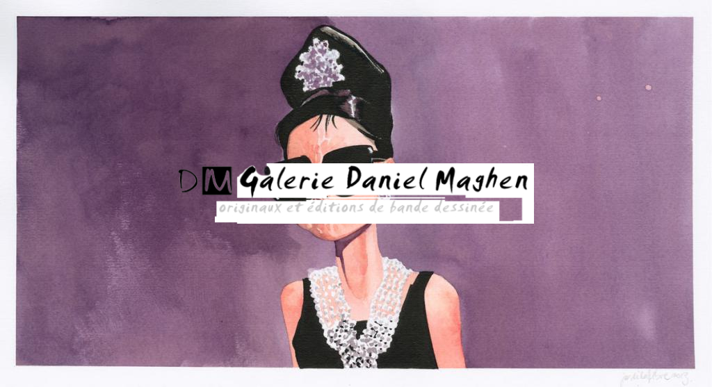 Jordi Lafebre : 
Portrait d'Audrey Hepburn - The Movie Show - Aquarelle sur papier - 2736