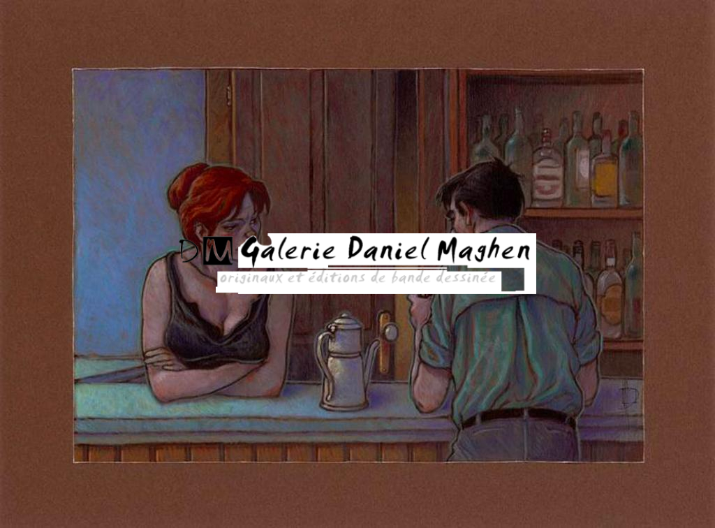 Illustration originale, Sara e Raúl. Olladas, 2013 - Miguelanxo Prado - Acrylique sur papier teinté - 3765