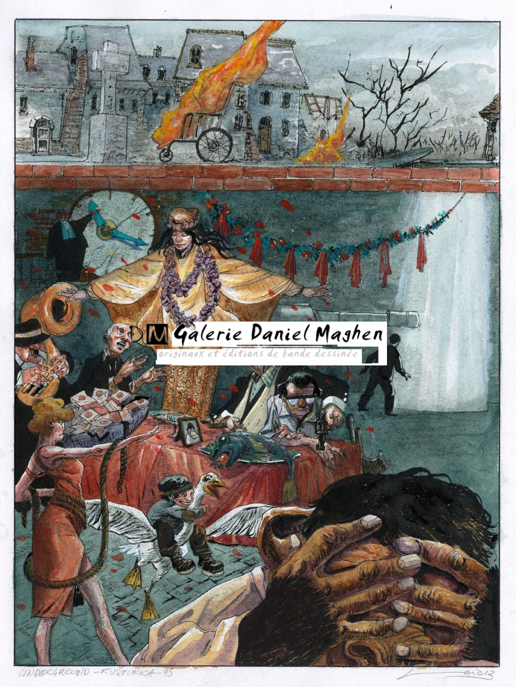 Loïc Godart :
Underground, de Emir Kusturica (1995) - The Movie Show - Encre de couleur et encre de Chine sur papier - 2742