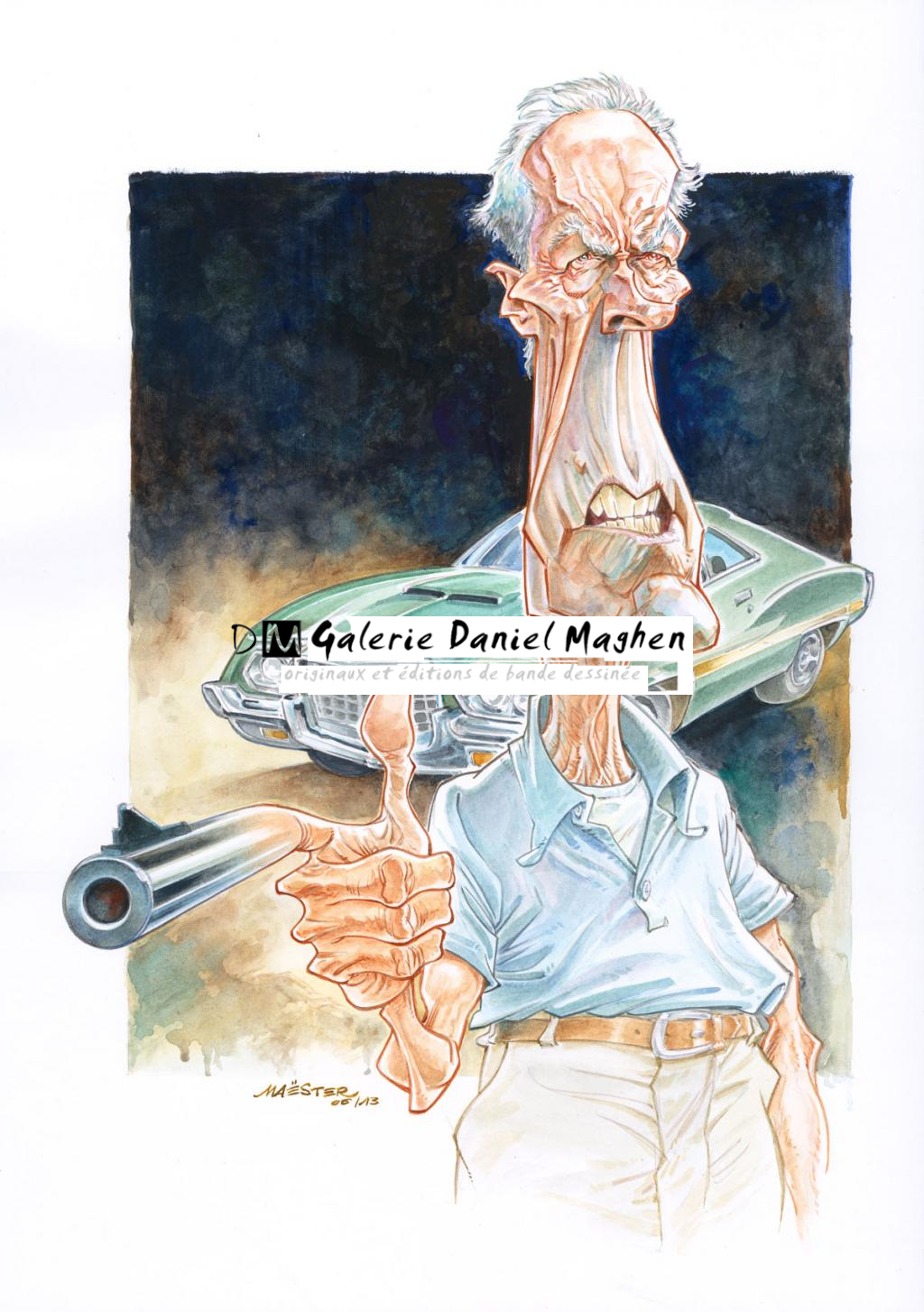 Maëster : 
Grand Torino de Clint Eastwood (2008) - The Movie Show - Encre de couleur et mine de plomb sur papier - 2746