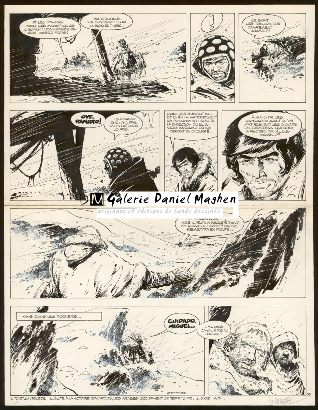 Planche originale n°36 - William Vance - Encre de Chine et gouache blanche sur papier - 4447