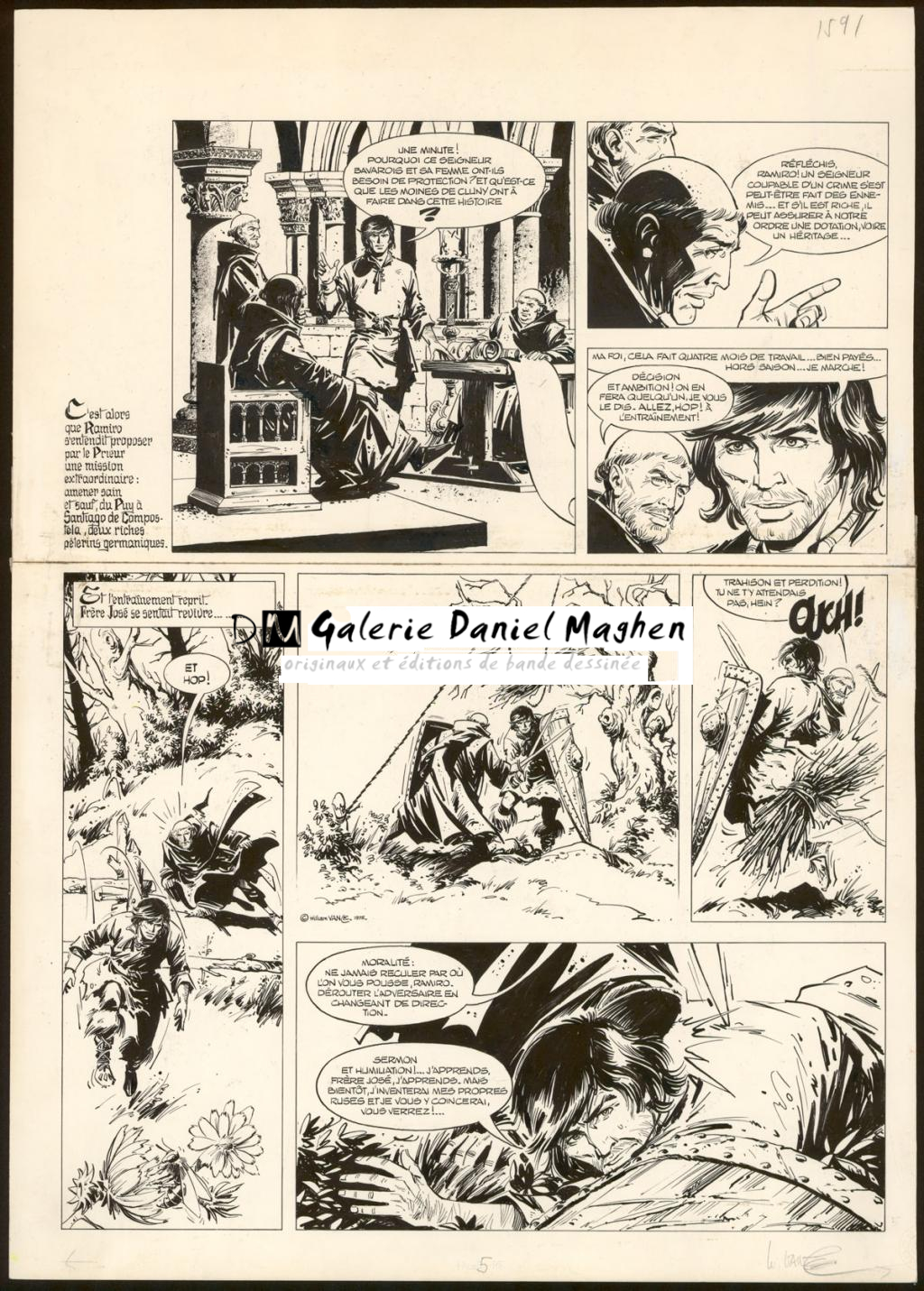 Planche originale n°5 - William Vance - Encre de Chine et gouache blanche sur papier - 4448