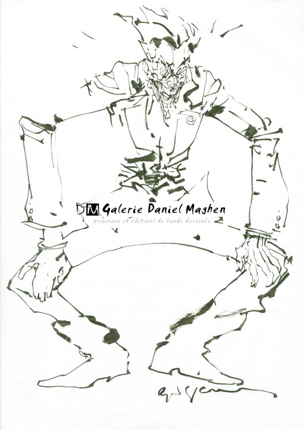 Batman et Joker - Bill Sienkiewicz - Encre de Chine sur papier - 3008