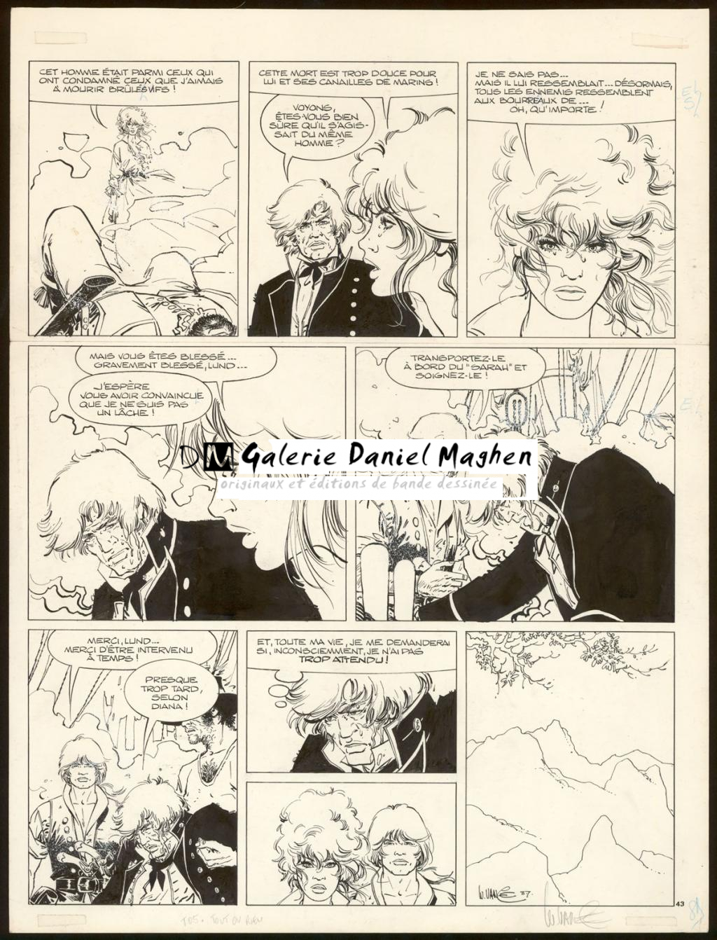 Planche originale n°43 - William Vance - Encre de Chine et gouache blanche sur papier - 4454