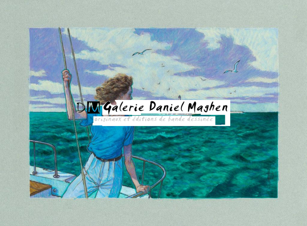 Illustration originale, Le Départ d'Ana, 2013 - Miguelanxo Prado - Acrylique sur papier teinté - 3766