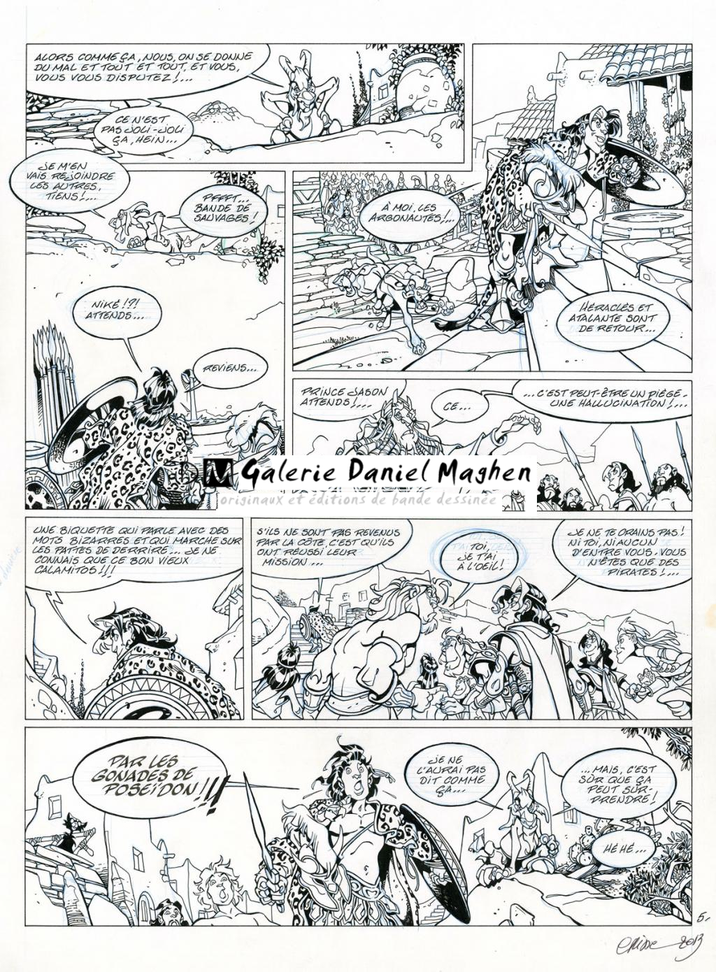 Planche originale (pliure en haut à droite et moitié inférieure) - Crisse - Encre de Chine et crayon de couleur sur papier - 2844