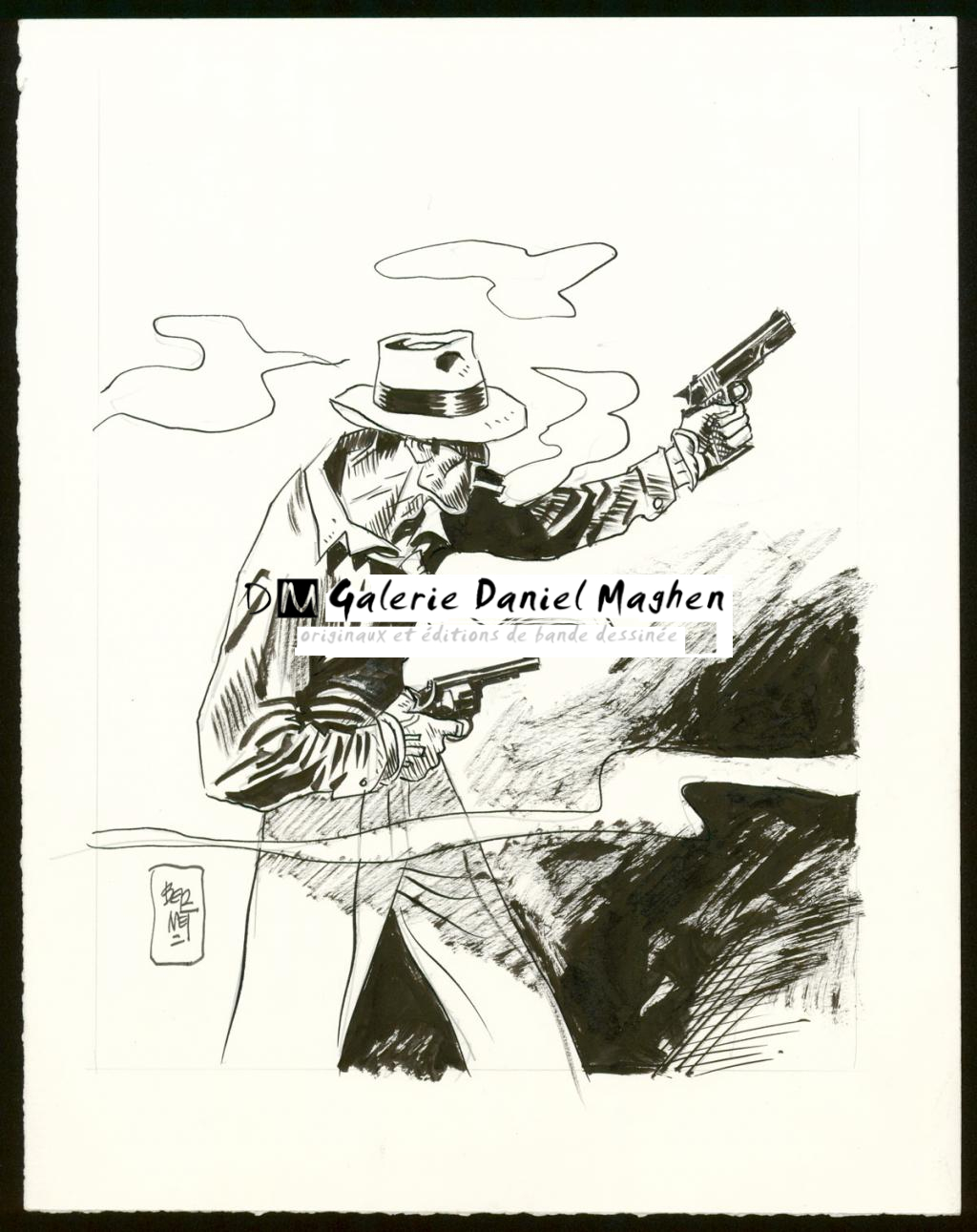 Illustration originale - Jordi Bernet - Encre de Chine et mine de plomb sur papier - 3991