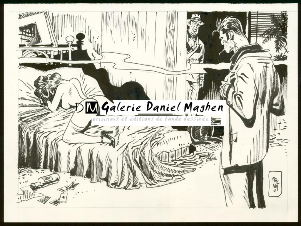 Illustration originale - Jordi Bernet - Encre de Chine et mine de plomb sur papier - 5564