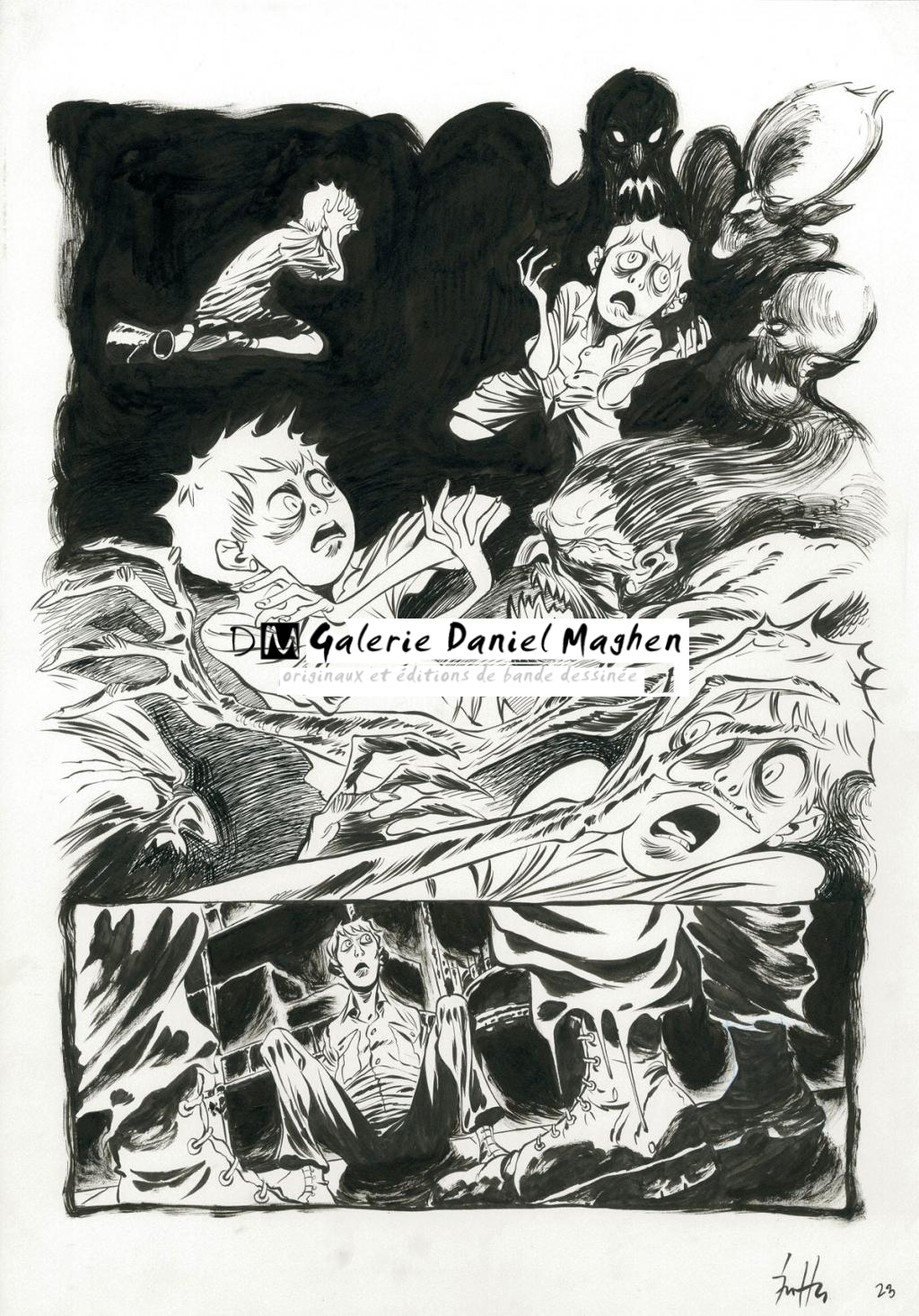 Planche originale - Crayonné et planche finale - Javier Hernández - Mine de plomb, crayon bleu et encre de Chine - 4035