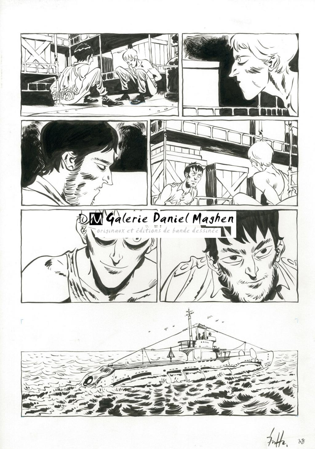 Planche originale - Crayonné et planche finale - Javier Hernández - Mine de plomb, crayon bleu et encre de Chine - 4039